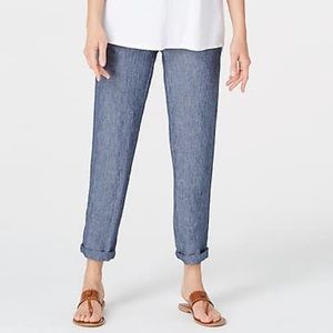 J. Jill Linen Ankle Pants in Chambray NWT